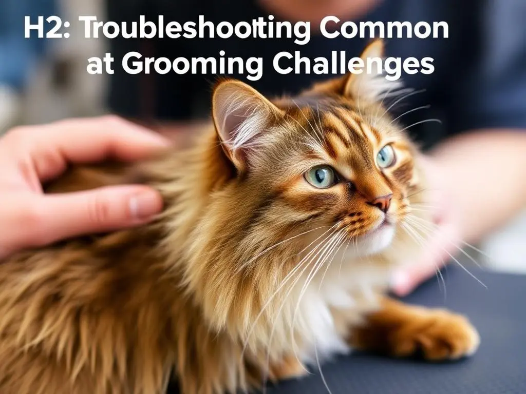 Cat Grooming : How to Keep Your Kitty Clean and Happy 6 Humorous infographic featuring two cats with whimsical titles and nonsensical grooming tips, creating a playful and absurd tone.