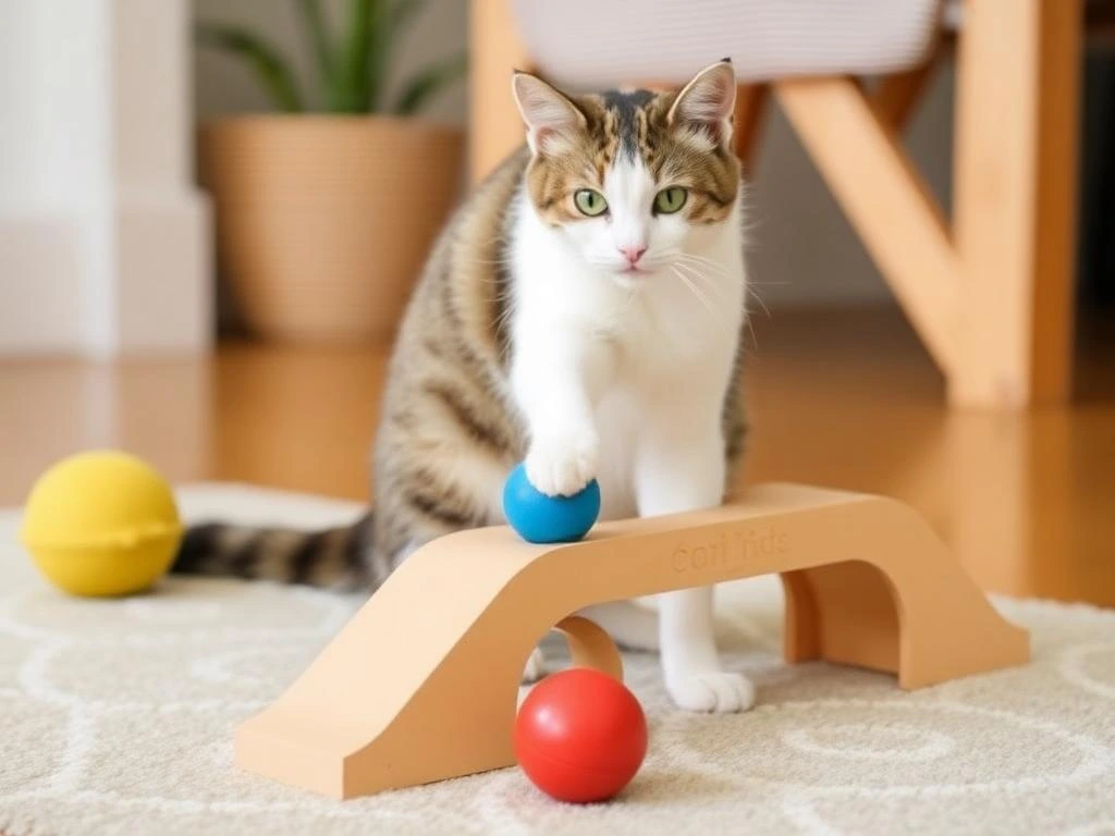 Best toys for cats with a strong prey drive, including bouncy balls, small stuffed mice, and track toys