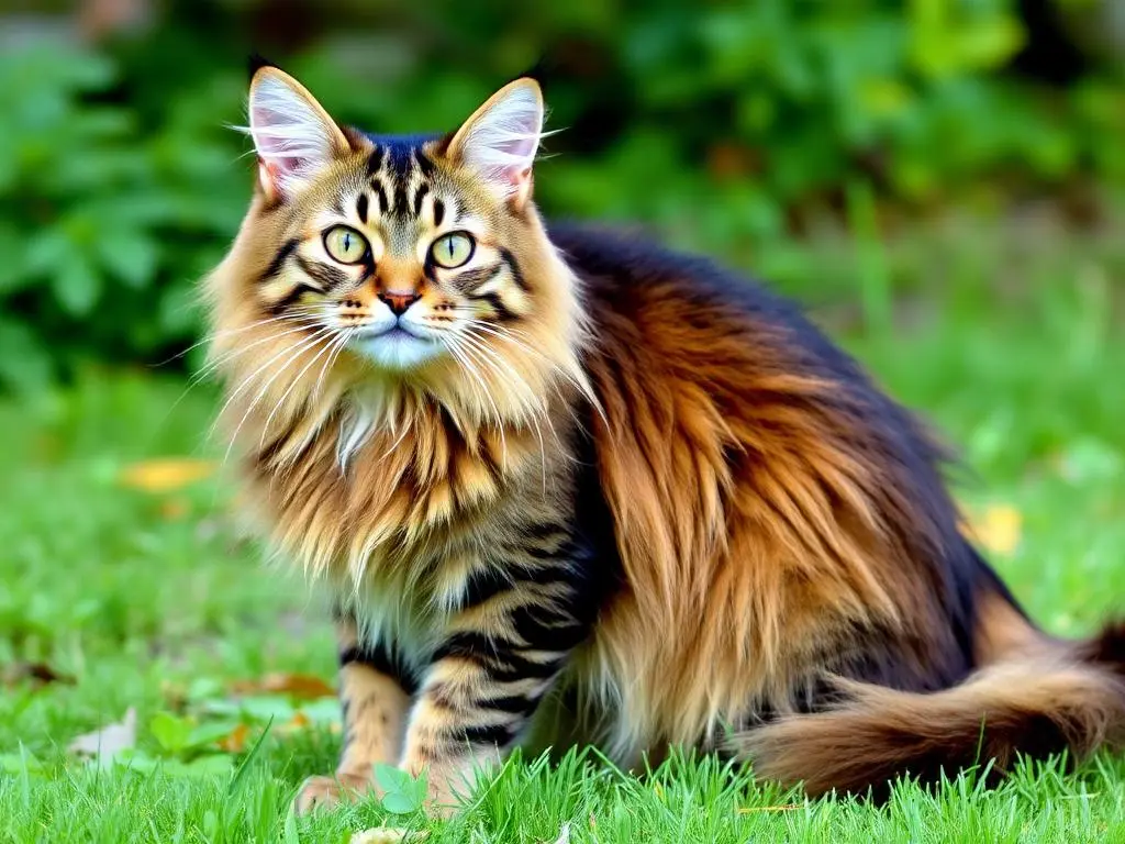 Majestic Maine Coon cat with a thick, fluffy coat and tufted ears.