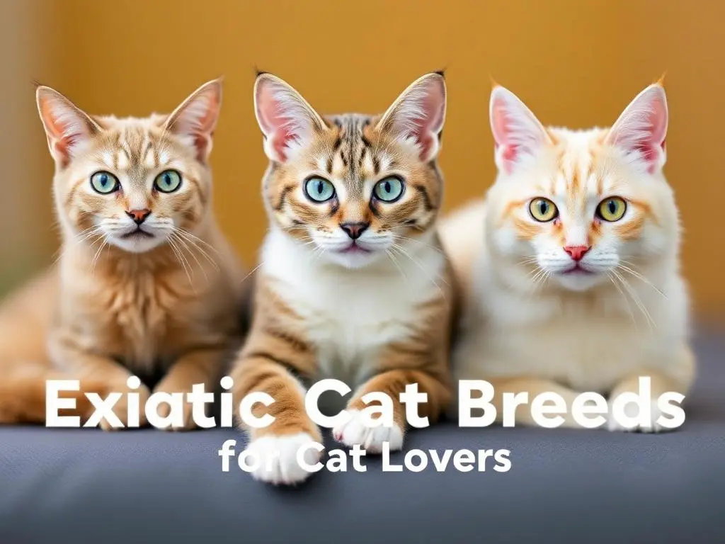 A showcase of unique and exotic cat breeds for cat lovers, highlighting their rare traits and beauty.