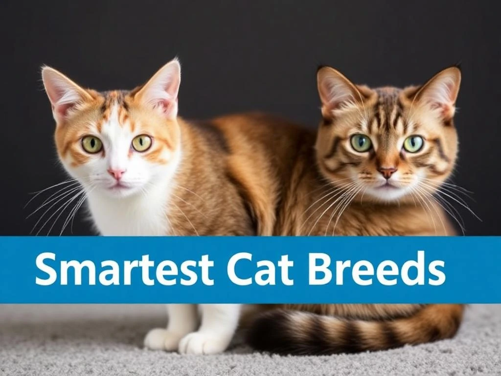 A selection of the smartest cat breeds, known for their intelligence, problem-solving skills, and trainability.