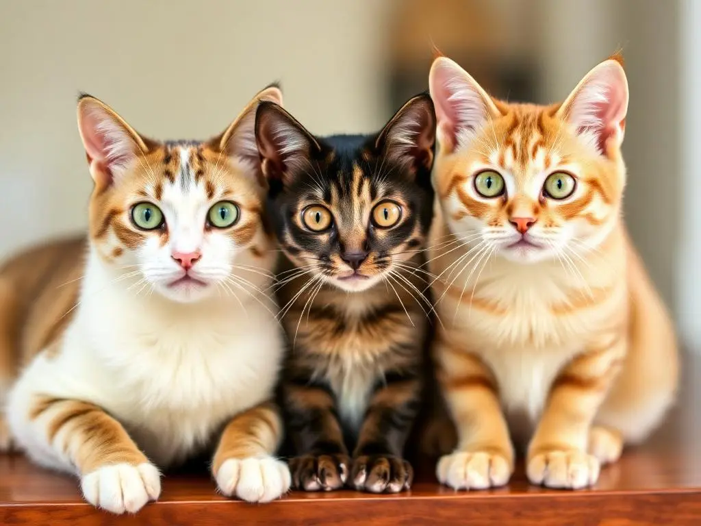 A friendly family cat sitting with children, showing affection and playfulness.