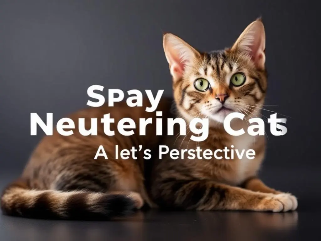 Veterinarian gently examining a cat while explaining the health benefits of spaying and neutering