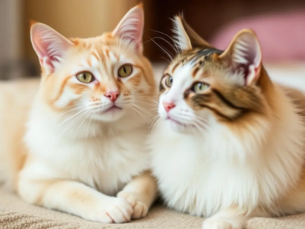 Healthy cat sitting calmly while a veterinarian discusses its sexual health and overall wellbeing.