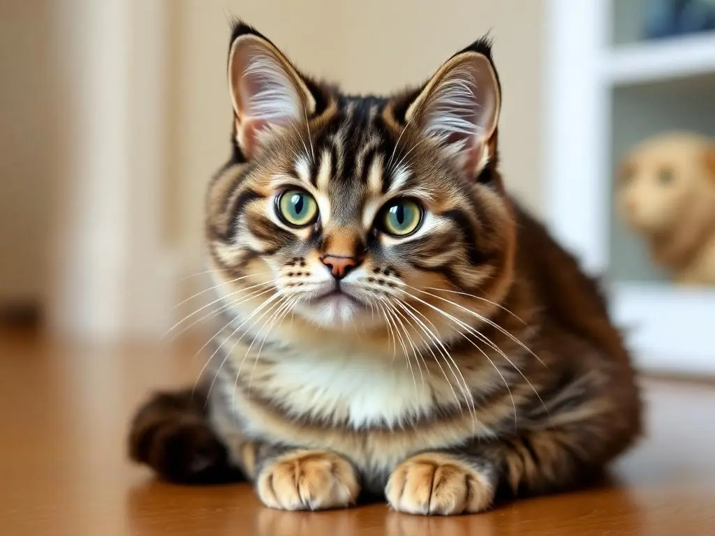  Scottish Fold cat with distinctive folded ears and a relaxed, affectionate expression.