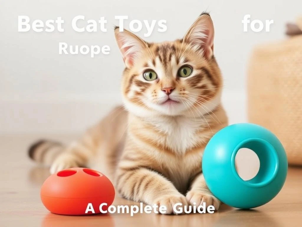  A playful cat enjoying a variety of interactive toys.