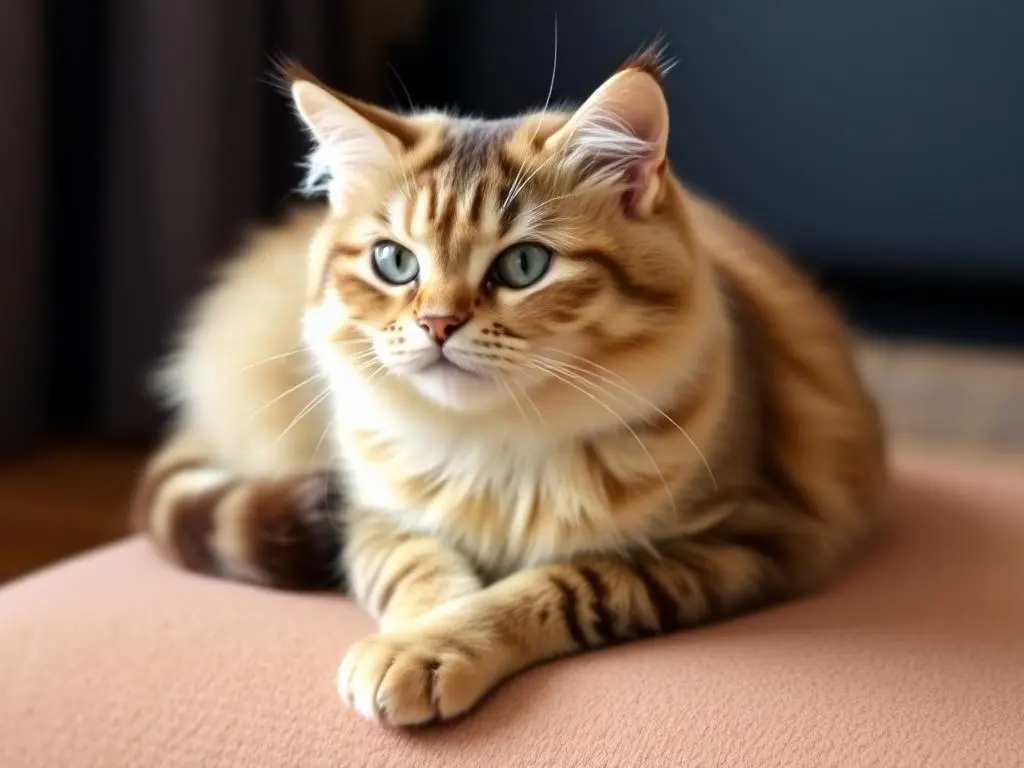 Scottish Fold cat with its signature folded ears, showcasing a soft, round face and peaceful demeanor.