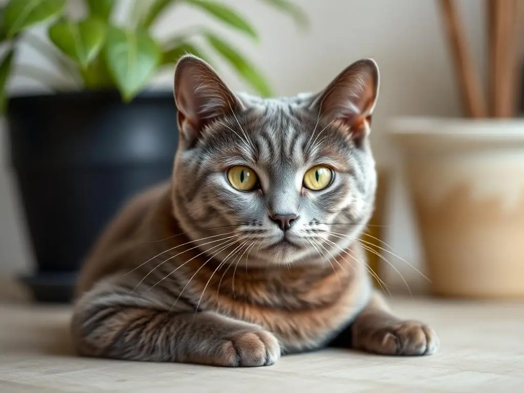 British Shorthair cat with a plush coat and round face.