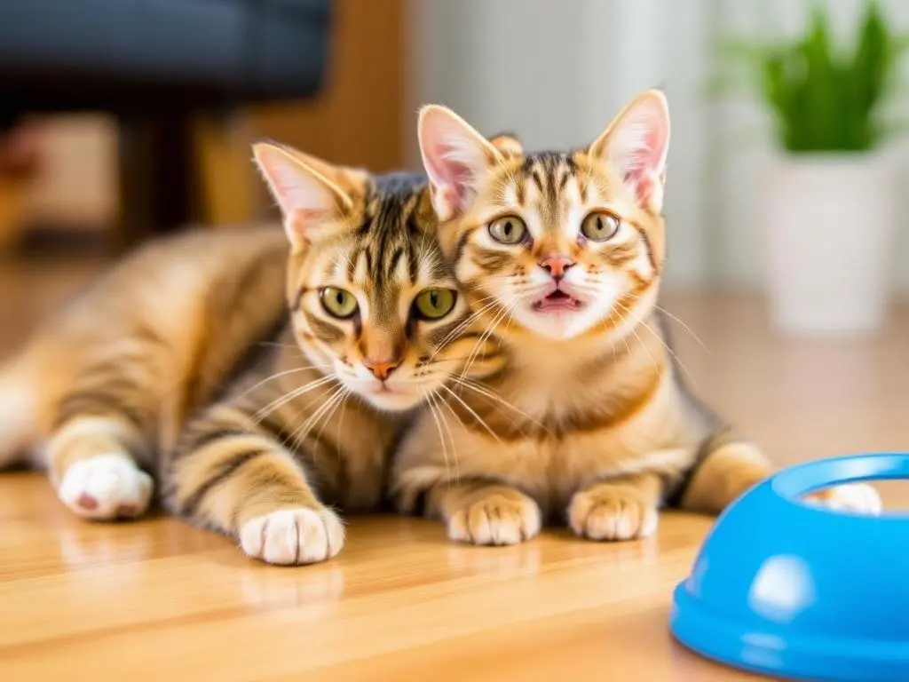 A content cat enjoying playtime with a favorite toy.