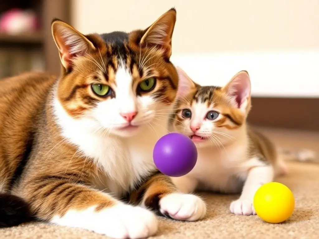 Cat enjoying exciting playtime with fun activities.